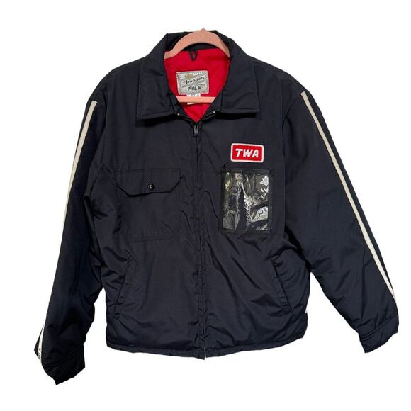 TWA Airport Airlines L Employee Uniform Ramp Crew Jacket VTG Personalized Flying - Picture 2 of 9